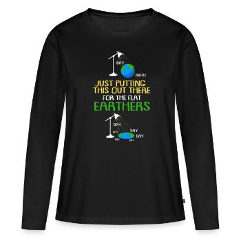 Flat Earth Society Reptiloids Conspiration - T-shirt manches longues Premium bio Femme - noir - Devant - Julia (174cm)