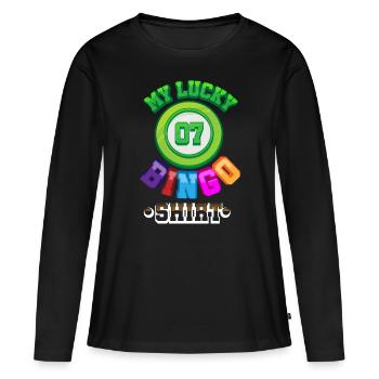 bingo - Women's Premium Organic Long Sleeve Shirt - black - Front - Julia (174cm)