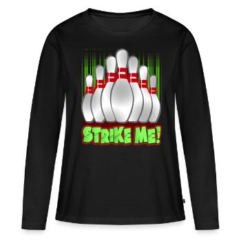 Cônes de quilles de sport bowling - T-shirt manches longues Premium bio Femme - noir - Devant - Julia (174cm)