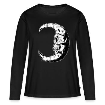 Chaedel Lune homme femme enfant - T-shirt manches longues Premium bio Femme - noir - Devant - Julia (174cm)