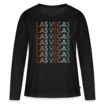 Las Vegas Las Vegas Las Vegas - T-shirt manches longues Premium bio Femme - noir - Devant - Julia (174cm)