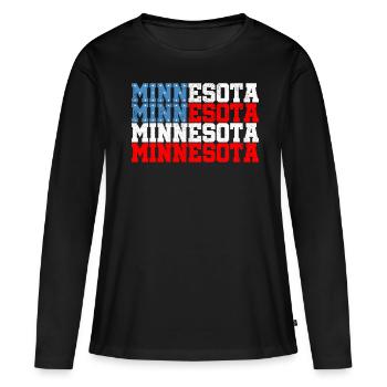 Minnesota - T-shirt manches longues Premium bio Femme - noir - Devant - Julia (174cm)