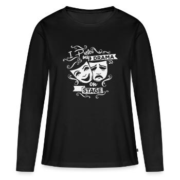 drame - T-shirt manches longues Premium bio Femme - noir - Devant - Julia (174cm)
