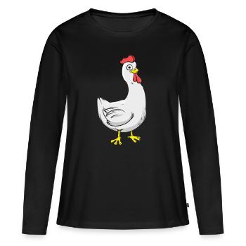 Rooster Chicken Chicken Chicken Chicken Chick - Women's Premium Organic Long Sleeve Shirt - black - Front - Julia (174cm)