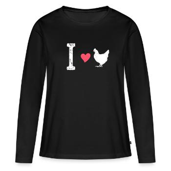 Rooster Chicken Chicken Chicken Chicken Chick - Women's Premium Organic Long Sleeve Shirt - black - Front - Julia (174cm)