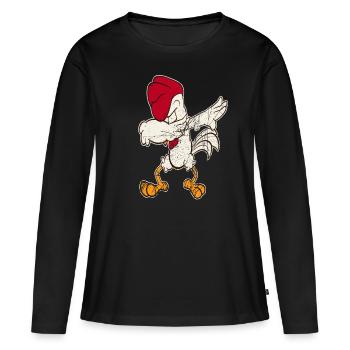 Rooster Chicken Chicken Chicken Chicken Chick - Women's Premium Organic Long Sleeve Shirt - black - Front - Julia (174cm)