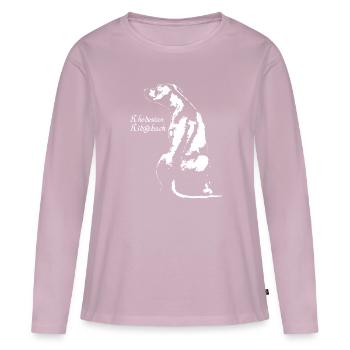 Rhodesian Ridgeback - T-shirt manches longues Premium bio Femme - rose poudré - Devant - Julia (174cm)