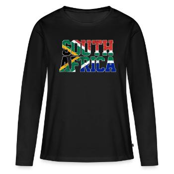 Afrique du Sud - T-shirt manches longues Premium bio Femme - noir - Devant - Julia (174cm)