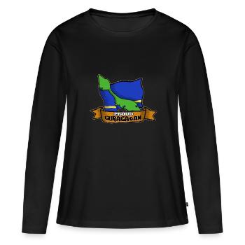 Curaçao Curaçao fier pays - T-shirt manches longues Premium bio Femme - noir - Devant - Julia (174cm)
