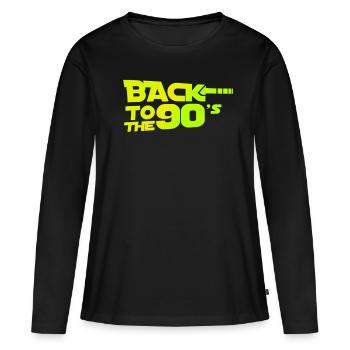Back To The 90s - Frauen Premium Bio Langarmshirt - Schwarz - Vorne - Julia (174cm)