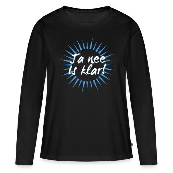 oui nee est clair - T-shirt manches longues Premium bio Femme - noir - Devant - Julia (174cm)