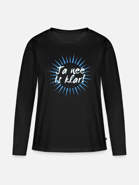 ja nee is klar - Frauen Premium Bio Langarmshirt - Schwarz