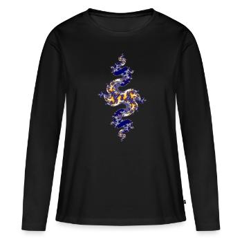 Julia Fraktal - T-shirt manches longues Premium bio Femme - noir - Devant - Julia (174cm)