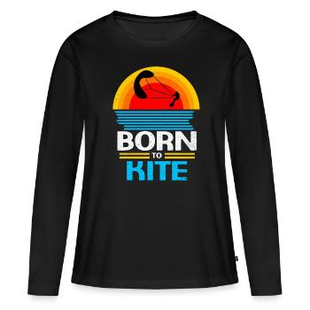 Kiteboard - T-shirt manches longues Premium bio Femme - noir - Devant - Julia (174cm)
