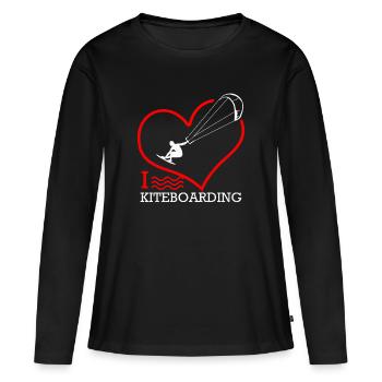 Kiteboard - T-shirt manches longues Premium bio Femme - noir - Devant - Julia (174cm)