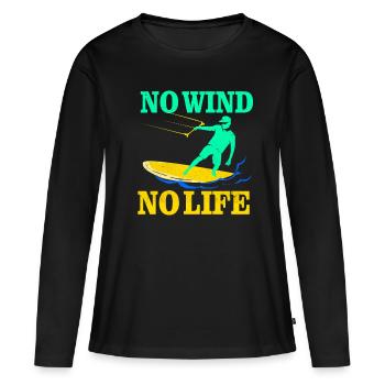 Kiteboard - T-shirt manches longues Premium bio Femme - noir - Devant - Julia (174cm)