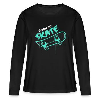 skateboard - Women's Premium Organic Long Sleeve Shirt - black - Front - Julia (174cm)