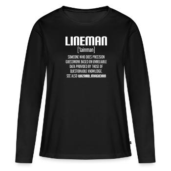 lineman, lineman barn, football offensive lineman, - Frauen Premium Bio Langarmshirt - Schwarz - Vorne - Julia (174cm)