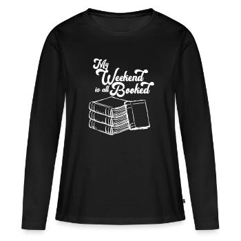 Leseratte - Frauen Premium Bio Langarmshirt - Schwarz - Vorne - Julia (174cm)