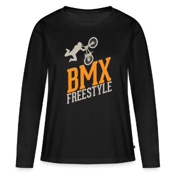 BMX Freestyle - Frauen Premium Bio Langarmshirt - Schwarz - Vorne - Julia (174cm)