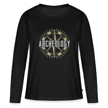 Compass cadeau d'archéologie découverte - T-shirt manches longues Premium bio Femme - noir - Devant - Julia (174cm)