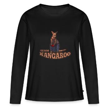 Kangourou Australie - T-shirt manches longues Premium bio Femme - noir - Devant - Julia (174cm)