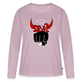 Devil - Women's Premium Organic Long Sleeve Shirt - dusky pink - Front - Julia (174cm)