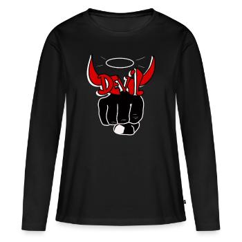 Diables - T-shirt manches longues Premium bio Femme - noir - Devant - Julia (174cm)