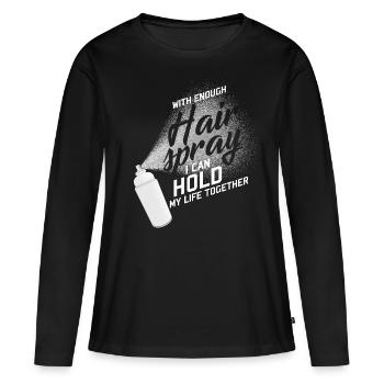 Coiffure De Coiffure - T-shirt manches longues Premium bio Femme - noir - Devant - Julia (174cm)