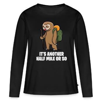 Paresseux randonnée Wanderlust Go cadeau de camping - T-shirt manches longues Premium bio Femme - noir - Devant - Julia (174cm)
