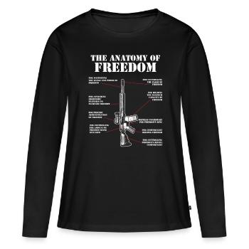 Anatomy of Freedom M4 AR15 Assault Rifle Gun Flag - Women's Premium Organic Long Sleeve Shirt - black - Front - Julia (174cm)