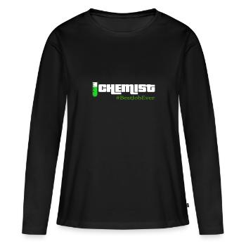 Tube à essai chimiste - T-shirt manches longues Premium bio Femme - noir - Devant - Julia (174cm)