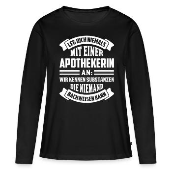Pharmacist Gift - Women's Premium Organic Long Sleeve Shirt - black - Front - Julia (174cm)