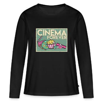 cinéma - T-shirt manches longues Premium bio Femme - noir - Devant - Julia (174cm)