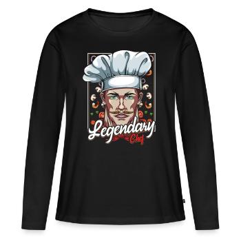 Chefkoch - Frauen Premium Bio Langarmshirt - Schwarz - Vorne - Julia (174cm)