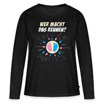 Party Pregnancy Gift Parents The Race - Women's Premium Organic Long Sleeve Shirt - black - Front - Julia (174cm)