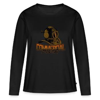 Casque de plongée - T-shirt manches longues Premium bio Femme - noir - Devant - Julia (174cm)