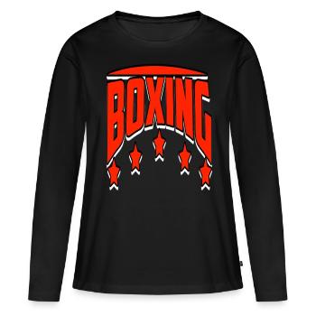 Boxen - Frauen Premium Bio Langarmshirt - Schwarz - Vorne - Julia (174cm)