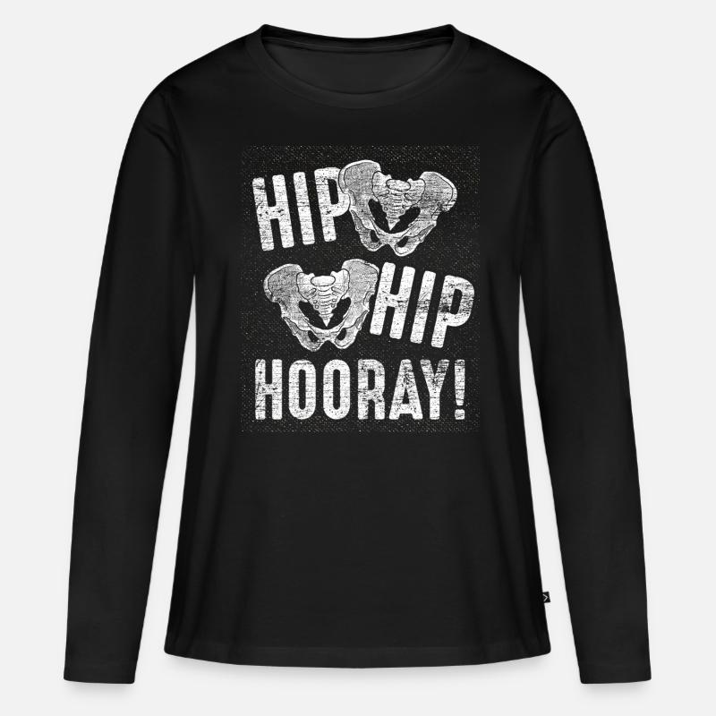 Orthopäde Hüfte - Frauen Premium Bio Langarmshirt - Schwarz