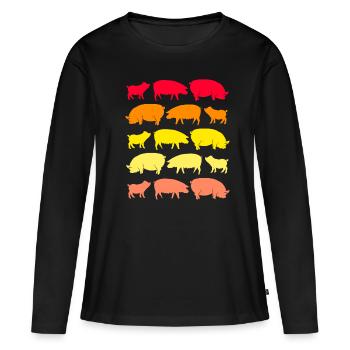 Pig Pig Pig Piglet Boar Boar - Women's Premium Organic Long Sleeve Shirt - black - Front - Julia (174cm)