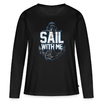 Segeln Erfahrung - Frauen Premium Bio Langarmshirt - Schwarz - Vorne - Julia (174cm)