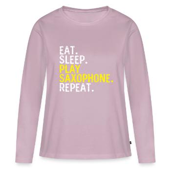 Saxophone hobby - Women's Premium Organic Long Sleeve Shirt - dusky pink - Front - Julia (174cm)