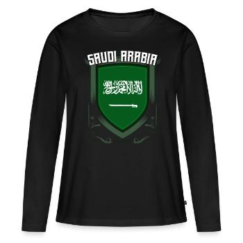 Arabie Saoudite - T-shirt manches longues Premium bio Femme - noir - Devant - Julia (174cm)