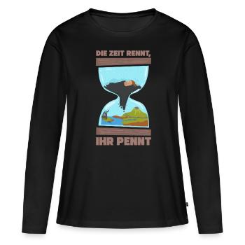 Klimawandel Umweltschutz Naturschutz Geschenk - Frauen Premium Bio Langarmshirt - Schwarz - Vorne - Julia (174cm)