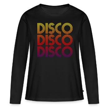 Disko - Frauen Premium Bio Langarmshirt - Schwarz - Vorne - Julia (174cm)