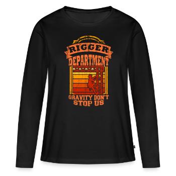 Rigger Stagecrew Crew Rigging Event Cadeau - T-shirt manches longues Premium bio Femme - noir - Devant - Julia (174cm)