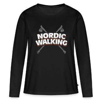 Nordic Walking - T-shirt manches longues Premium bio Femme - noir - Devant - Julia (174cm)