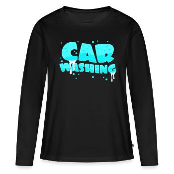 lave-auto - T-shirt manches longues Premium bio Femme - noir - Devant - Julia (174cm)