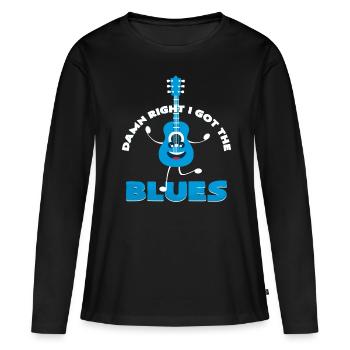 Blues - T-shirt manches longues Premium bio Femme - noir - Devant - Julia (174cm)