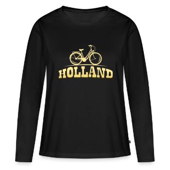 Pays-Bas - T-shirt manches longues Premium bio Femme - noir - Devant - Julia (174cm)